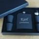 5 Personalized Black Flask Gift Sets  -  Great gifts for Best Man, Groomsmen, Father of the Groom, Father of the Bride