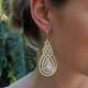Gold Crystal Pave Swirl Bridal Chandelier Earrings, Vintage Art Deco, Bridal Jewelry, Wedding Jewelry, LILIAN