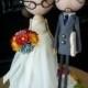 Wedding Cake Topper with Custom Wedding Dress - Custom Keepsake by MilkTea
