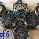 Set of 6 Pocket Watches Gunmetal Black Celtic Love Knot Groomsmen Gift Wedding Set Ships from Canada