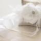 Ivory Pillow Ring for Dogs, White Flower on Ivory Pillow, Wedding Dog Accessory, Ring Bearer Pillow