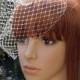 Ivory Birdcage Veil Wedding Bridal Blusher 9 inches Russian Net with 4 Inches Loose