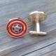 SALE Captain America cufflinks, Steve Rogers marvel agents shield s.h.i.e.l.d. superhero super hero link Valentine's Day Groomsmen Gift