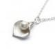 Calla Lily Necklace With Pearl, Silver Petal Necklace, Bridal Necklace, Great Bridesmaids Gift