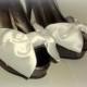 Wedding Satin Bow Shoe Clips - set of 2 -  Bridal Shoe Clips, Wedding shoe clips large double bows, white ,ivory, black
