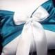 White or Ivory Wedding Ring Bearer Pillow Teal Oasis Blue Accent