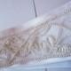 Wedding Dress Sash - White Beaded Applique Bridal Sash