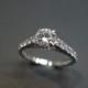Engagement Diamond Ring in 18K White Gold