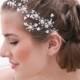 Wedding Hair Vine of Vintage Sequins Flowers the Perfect Wedding Hair Accessory, Wired Flower Hair Vine with Pearls, Wedding Hair