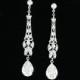 Art Deco Bridal Earrings Long Wedding Earrings Crystal Dangle Earrings  Vintage Wedding Jewelry  MARCELLA CRYSTAL