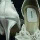 Wedding White Shoes Buttemburg lace bow and crystals