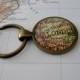 Vintage  Map KEYCHAIN /  LONDON England / U.K. keychain / Groomsmen Gift / Gift for Him / Anniversary / Father's Day / Travel Souvenir