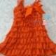 Fall Orange Petti lace dress, ruffle dress, baby girls dress,Birthday outfit, flower girl dress,Thanksgiving,girls dress,baby girl,halloween