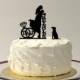 ADD YOUR DOG Personalized Wedding Cake Topper with Your Initials & Last Name Silhouette Cake Topper Bride + Groom + Pet Dog Monogram