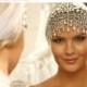 Bridal headband, bridal veil, crystal headpiece, Crystal Art Deco hair jewelry, Bridal Rhinestone Hair piece, Wedding hair accessory