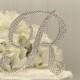 Monogram Wedding Cake Topper Decorated with Swarovski Crystals in Any Letter A B C D E F G H I J K L M N O P Q R S T U V W X Y Z