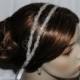 SALE Bridal Double Rhinestone Applique Ribbon Headband.Wedding Accessories.Bridal Rhinestone Headpiece
