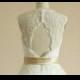 Vintage Short Lace Wedding Dress Keyhole Back Knee Length Dress Reception Dress with Champagne Sash