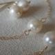 WEEKEND SALE Akoya Pearl Set-Necklace, Bracelet & Matching earrings on Gold Filled Bridal Set, Wedding Jewelry