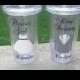 2 Plastic tumblers for Flower girl and ring bearer.  Tumblers with lid and straw, wedding party glasses. BPA Free