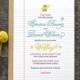 Retro Wedding Invitation / 'School Notebook' with Library Card Fun Wedding Invite / Blue Yellow Pink / Custom Colours Available / ONE SAMPLE