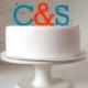 Wedding Cake Topper - Initials with Ampersand Cake Topper