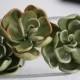 Three 3" wired gumpaste succulents with rounded tips for cake decorating, wedding cake toppers, or DIY wedding cakes