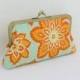 Ornate Flowers (Orange) Bridesmaid Clutch / Orange Wedding Clutch / Gift for Her - the Florence Style Clutch