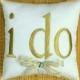 20% OFF Ring Bearer Pillow "I Do" Wedding Ring Metallic Gold Pillow In All Colors Embroidered Custom Personalize Ring Bearer Pillow