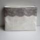 Wedding / Bridal / Bridesmaid Clutch - Ivory Clutch Purse with Grey Lace - Perfect Bridesmaid Gift (available in all colours)