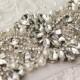 Bridal sash , Bridal belt , Wedding sash sash - satin ribbon with crystal and rhinestone beaded applique sash, custom color