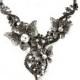 Black Hematite Rhinestone Butterfly Bridal Statement Necklace, Black Wedding Necklace, Black Butterfly Evening Necklace