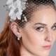 Birdcage Veil & Crystal Fascinator Bridal Headpiece