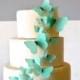 Wedding Cake Topper Edible Butterflies Tiffany Blue -  set of 15 - Cake & Cupcake Toppers - Food Decoration Wedding Cake Decoration