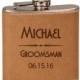 ANY QUANTITY Engraved Flask, Personalized Flask, Custom Flask, Hip Flask, Leather Flasks, Groomsmen Flasks, Groomsman Gift, Bridesmaid Flask