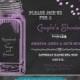 Chalkboard and Mason Jar Custom Designed Invitation - Any Colors-  Shown in Purple, Black & White -  Digital File