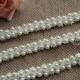 Ivory Wedding Bridal Beaded Trim 36" long 0.78"wide for Women sash, Wedding Belt, Costume Jewelry