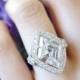 Stunning! 4 carat Modern Cut Marquise with Accents Filigree Engagement Ring, Man Made Diamond, Wedding, Bridal, Sterling Silver