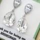 Sandra - Swarovski Crystal Teardrop Earrings, Silver, gifts for her, Bridesmaid Earrings, Bridal Jewelry, Wedding Jewelry, hollywood pretty