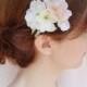 mint flower girl headband, mint and blush wedding, cherry blossom hair accessory, flower headband, bridal hair accessories - New
