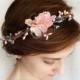 pink and blue floral circlet hairband