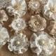 10 shabby chic vintage lace handmade flowers