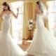 2014 New Arrival Sweetheart Mermaid Wedding Dresses Tulle Lace Up Chapel Train Bride Sleeveless Bridal Gown, $108.85 