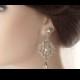 Bridal earrings-Vintage inspired art deco earrings-Swarovski crystal rhinestone dangle earrings-Antique silver earrings-Vintage wedding