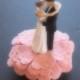 Wedding Cake Topper Apricot Bride and Groom