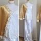 Kimono Sleeve Wedding Gown Custom Order Grecian Wedding Dress Batwing Slash Sweetheart Neckline Backless Guipure Lace Floral Embroidery