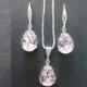 Rosaline Pink Bridesmaid Jewelry Set/Swarovski Light Pink Crystal/Bridesmaid Set/Crystal Necklace/Swarovski Crystal Pink Earrings/Blush Pink