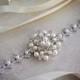 SALE Bridal sash, Wedding Sash, Rhinestone and Pearl Trim and Brooch Sash, Wedding Belt, bridal Accessories