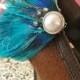 Heart and Soul Turquoise Peacock Feather Shoe Clips