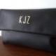 Black clutch with gold monogram / Personalized clutch bag / Wedding clutch purse / Evening clutch bag